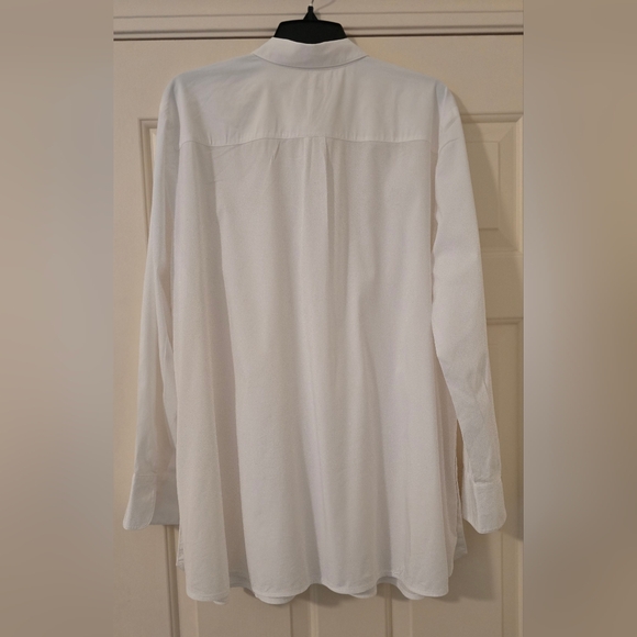 JJill White Button Down TUNIC Xlarge - Picture 4 of 7